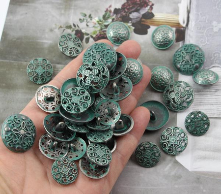 Metalowy guzik mosiądz patynowany 20mm