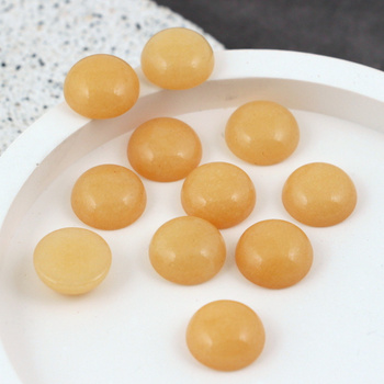 Kaboszon jadeit żółty moneta 12mm