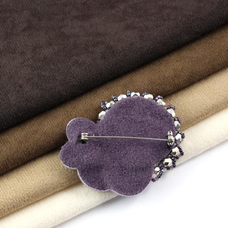 Welurowa dzianina do wykończeń j. brązowa 30x20cm