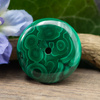 Zawieszka malachit naturalny donut 32mm
