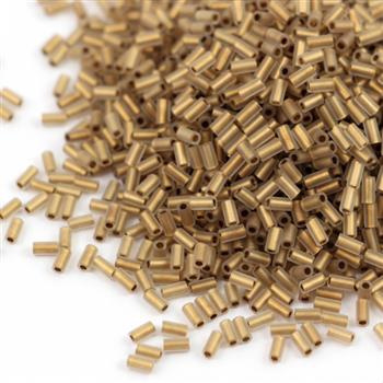 Toho Bugle #1 Gold-Lined Frosted Crystal 3mm [5g]