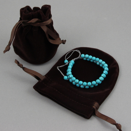 Sakiewka z weluru brązowa 12x10cm