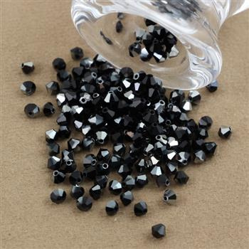 Preciosa Bicone Bead Rondelle Jet Hematite Half 4mm [20szt]