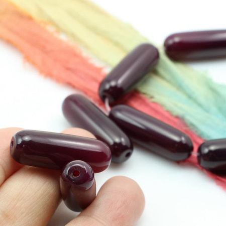 Agat brazylijski cygaro fioletowe 30x10mm