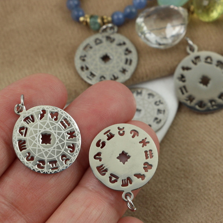 Zawieszka ażurowa zodiak stal szlachetna 19mm