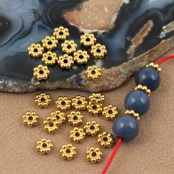 Przekładka kwiatek stal szlachetna pozłacana 6mm [10szt]