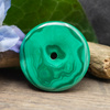 Zawieszka malachit naturalny donut 35mm
