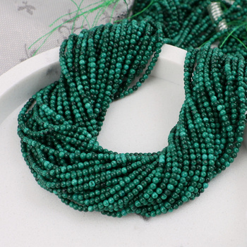 Malachit naturalny kula gładka 2mm [sznur 39cm]