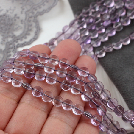 Ametyst moneta fasetowana 6mm