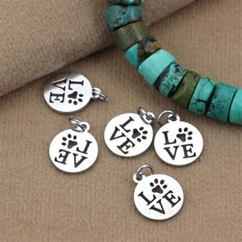 Zawieszka stal szlachetna moneta LOVE 12mm