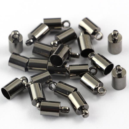 Tulejka do wklejania metalowa prosta czarna 4,5mm [10szt]