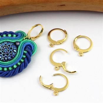 Bigle zamknięte kajdankowe stal szlachetna złota 12mm [para]