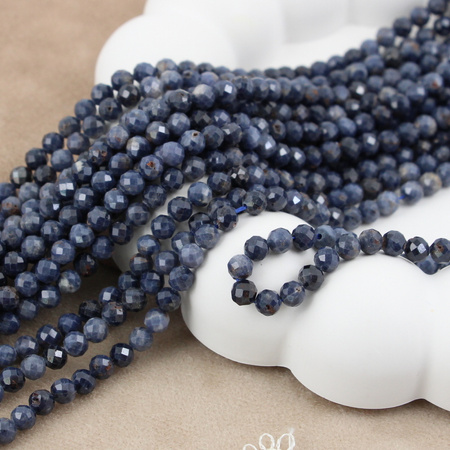 Szafir kula fasetowana 4mm [sznur 39cm]