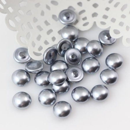 Glass Pearl Cabochon Light Grey 8mm