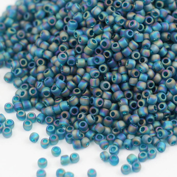 Toho Round 11/0 Transparent-Rainbow-Frosted Teal [10g]