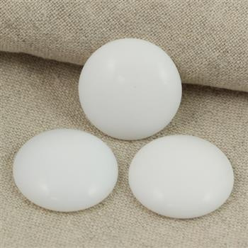 Kaboszon szklany White Alabaster 25mm