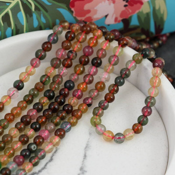 Turmalin wielokolorowy kula gładka 4mm [10szt]