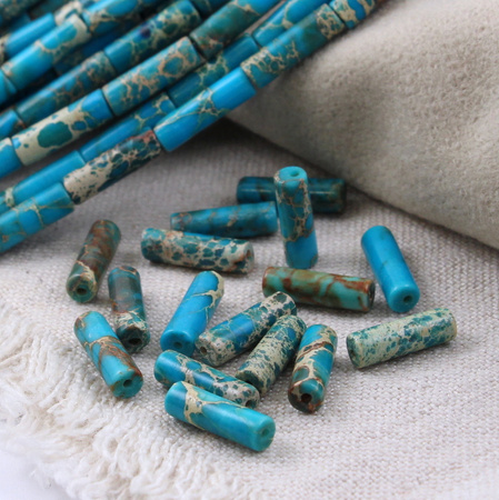 Jaspis lazurowe wybrzeże wałek gładki turkusowy 13x4mm