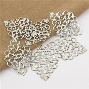 Element filigranowy srebrny ażurowy romb 43x31mm