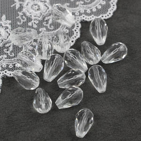 Kryształek szklany kropla fasetowana crystal 15x10mm