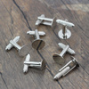 Baza spinki do mankietów metalowa srebrna 12mm [para]