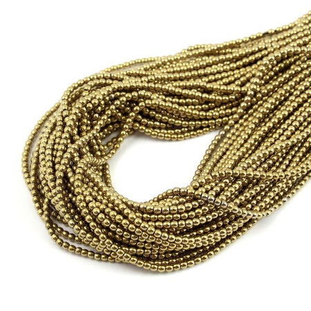 Hematyt kula gładka 2mm LIGHT GOLD [sznur 40cm]