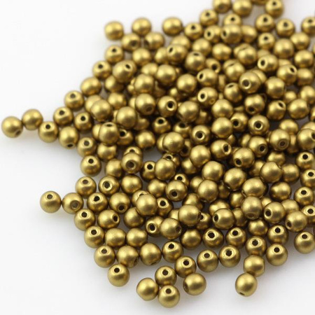 Round Beads Alabaster Metallic Olivine 3mm [50szt]