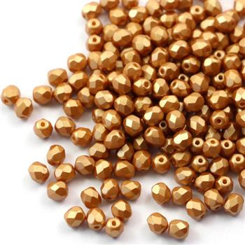 Fire Polish 4mm Alabaster Pastel Amber [20szt]