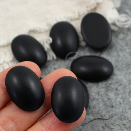 Kaboszon szklany Matte - Jet owal 25x18mm