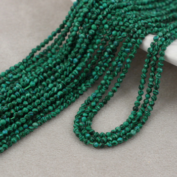 Malachit syntetyczny kula fasetowana 2mm [sznur 39cm]