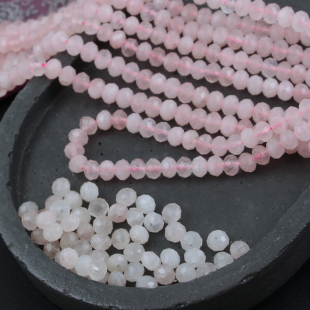 Kwarc różowy oponka fasetowana 6x5mm