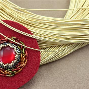 Bajorek do haftu twardy - złoty 1mm [ 4g ]