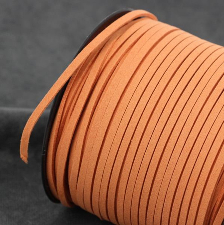 Rzemień zamszowy płaski pomarańczowy 3x1mm [1metr]