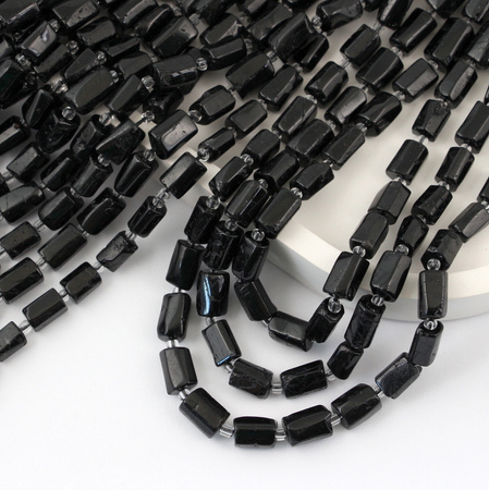 Turmalin czarny wałek 12x7mm [sznur 40cm]