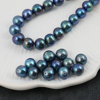 Perła słodkowodna niebiesko-fioletowa kula 9mm