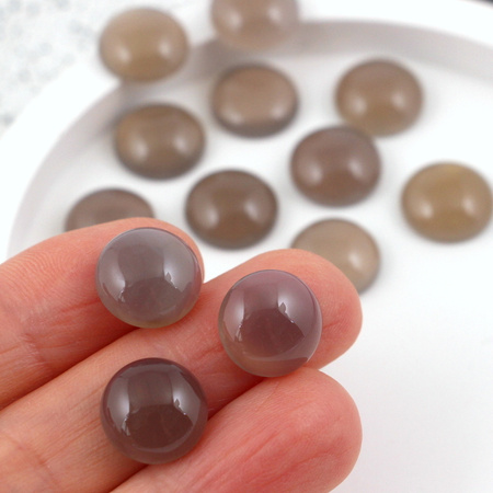 Kaboszon agat szary moneta 12mm