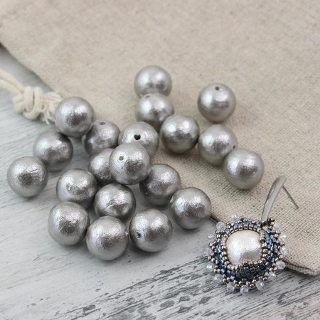 Miyuki Cotton Pearls Grey kula 8mm
