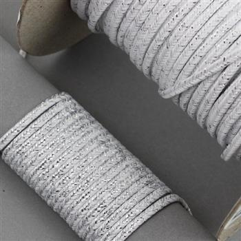 Sznurek sutasz POLSKI 3mm melanż biały + srebrny [1metr]