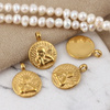 Zawieszka moneta z aniołkiem stal szlachetna pozłacana 12mm