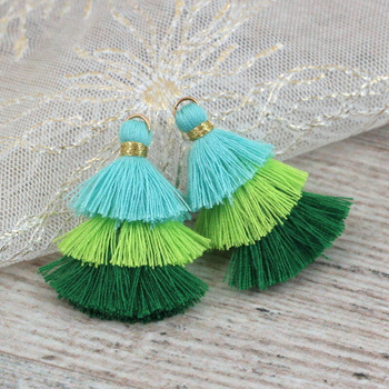 Chwost potrójny z ogniwem zielony mix 30x20mm