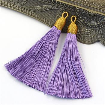 Chwost wiskozowy w czapeczce lawendowy 80x10mm