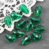 Kryształek szklany kropla fasetowana szmaragdowa 15x10mm