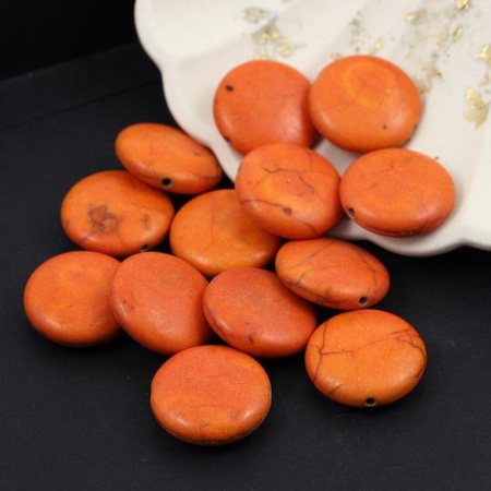 Howlit pomarańczowy moneta 12mm