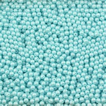 Round Beads Powdery - Pastel Turquoise 3mm [50szt]