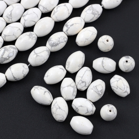 Howlit marmurkowy oliwka gładka 14x10mm