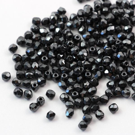 Fire Polish 3mm Jet Vacuum Hematite Full [40szt]