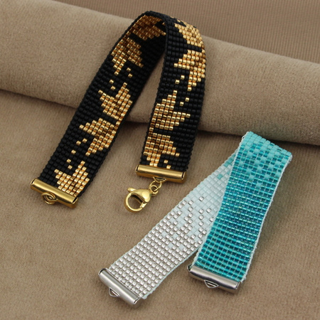 Końcówka do bransolet wsuwana SLIDE stal szlachetna pozłacana 13mm