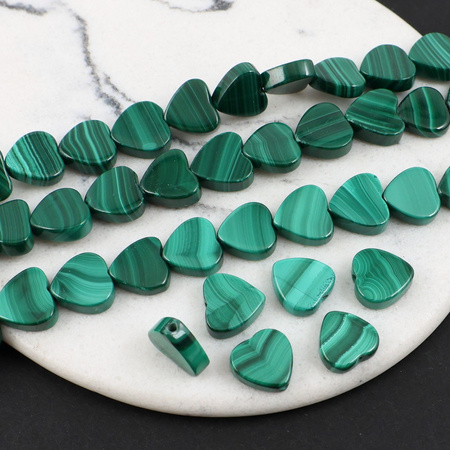 Malachit naturalny serce gładkie 8mm