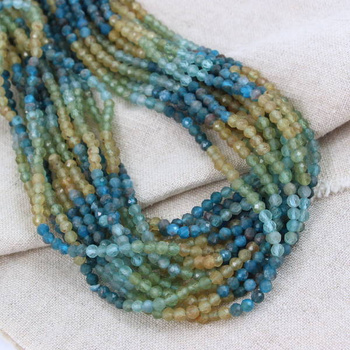 Apatyt zielony i żółty kula fasetowana 4mm [sznur 39cm]