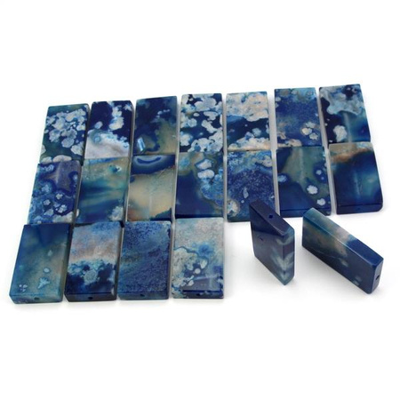 Agat oczkowy niebieski tabliczka prostokąt 50x30mm